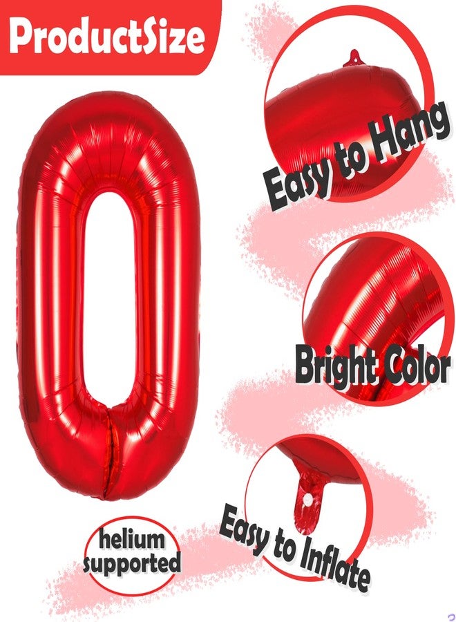 Florisland Red 7 Balloon Number 40 inch Crown Red Birthday Decor for Girls Princess Foil Mylar Big Party Balloons 7 Birthday Balloon for 7th Party Decorations Supplies(Number 7 balloons) - Image 3